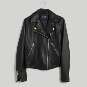 MADEWELL Black Washed Leather Moto Jacket